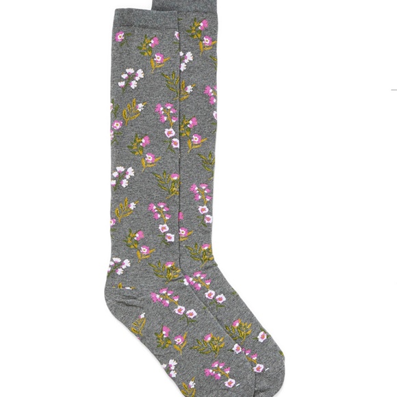Gray and pink organic cotton blend knee high socks NWT - Picture 1 of 5